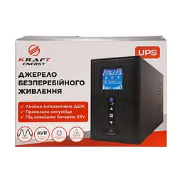 Джерело безперебійного живлення Kraft KRF-PSW1000VA/800W(LCD)24V UPS під зовнішній акумулятор (42-00061) - мініатюра 5