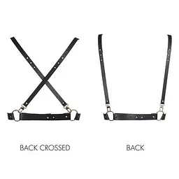 Портупея Bijoux Indiscrets MAZE - X Harness Black, екошкіра - мініатюра 2