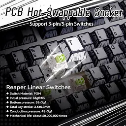 Клавіатура Aula F75 Gasket Reaper Hot-Swap PBT 2.4G Wireless/BT EN/UA Comic (6978080501578) - мініатюра 6