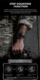 Наручний годинник чоловічий North Edge Tank3 5BAR з компасом Чорний (3458) - мініатюра 6