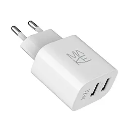 Зарядний пристрій мережевий MAKE 12W 2USB 2.4A White - мініатюра 9