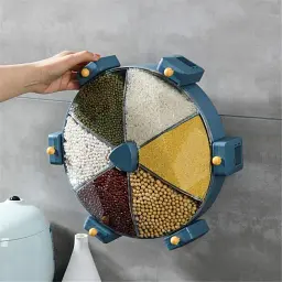 Карусель для круп настінна з обертанням 360° Kitchen Storage Box 6 в 1 кухонний набір для круп із кріпленням - мініатюра 4