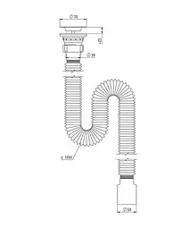 Гофросифон для умивальника SantehPlast GS-01 1 1/2"х50/L1200 з нержавіючим випуском 70 мм 30412 - мініатюра 3