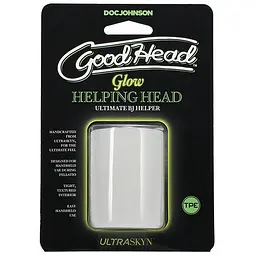 Мастурбатор Doc Johnson GoodHead Glow Helping Head, наскрізний, світиться в темряві - мініатюра 5