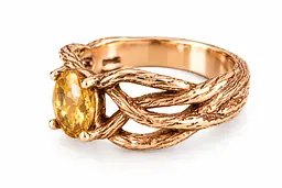 Каблучка з червоного золота з цитрином К-0830 15.5 - мініатюра 4