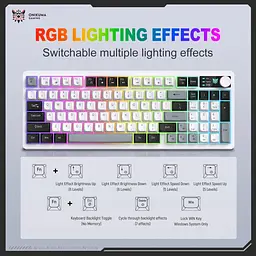 Клавіатура Onikuma бездротова ігрова з RGB підсвіткою MT-92 геймерська мембранна Bluetooth для ігор та ПК - мініатюра 4