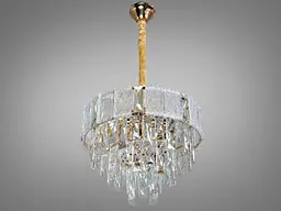 Люстра стельова Diasha 327-400GD, 5xE14, 220V, золотистий кришталь, 75 см, для коридору, вітальні, спальні - мініатюра 2