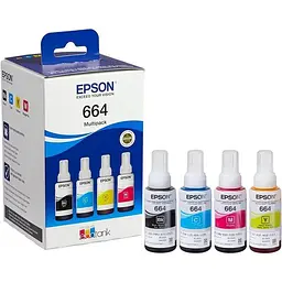 Чорнило комплект EPSON 664 B/C/M/Y 4x70ml MultiPack (C13T66464A) - мініатюра 2