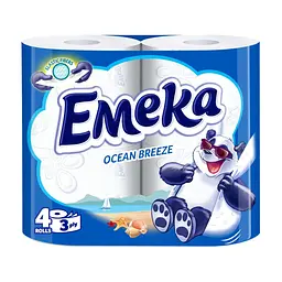 Туалетний папір Emeka Ocean Breeze 3 шари 4 рулони (3800024026515)