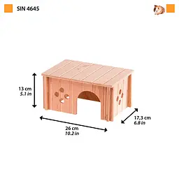 Будиночок для гризунів Ferplast SIN 4645 дерев'яний 26x17, 3x13 см 84645099 - мініатюра 2
