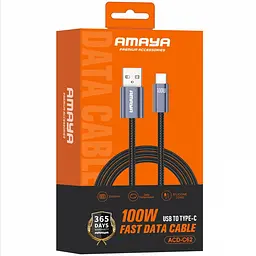 Дата кабель Amaya C62 USB to Type-C 100W (2m) Gray - мініатюра 2