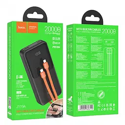 Павербанк 20000 mAh чорний зі швидким заряджанням батарея заряджання зовнішній акумулятор Power bank HOCO J119A PD22,5W - мініатюра 6