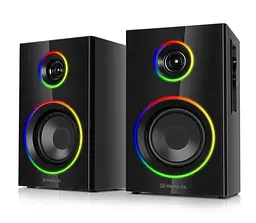Компьютерные колонки 2.0 REAL-EL RS410 12Вт RGB Bluetooth Black - мініатюра 1
