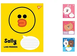 
Зошити учнівські 12 аркушів лінія. YES Line Friends, 25 шт. в упаковці