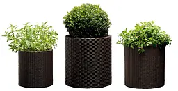 Горщик для квітів Keter 39 л Cylinder Planter Large коричневий - мініатюра 3