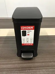 Відро для сміття з плавним закриттям прямокутне Koer TC-010108-05 8 л Black KR5593, Чорний матовий - мініатюра 3