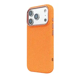 Карбоновый чехол для Apple iPhone 17 Pro Max, LikeCarbon2 SE MagCase, оранжевый, тонкий защитный чехол-панель из поликарбоната с магнитами N52, MagSafe, противоударный, совместим с беспроводной зарядкой, приподнятые края для защиты камеры - мініатюра 5