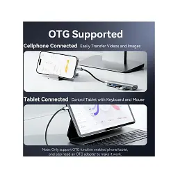 Концентратор Vention USB-C 5-in-1 3xUSB 3.0 + HDMI 4K60Hz + USB-C PD100W gray (TGMHB) - мініатюра 11