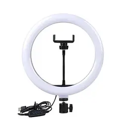 Лампа кільцева LED Ring Light 30 см зі штативом 210 см, тримачем телефона і регулюванням світла, 3 режими - мініатюра 7
