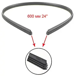 Змінні гумки двірників Alca 600 мм 24" профіль BOSCH Flat Economy с Замком 2 шт (121240) - мініатюра 2