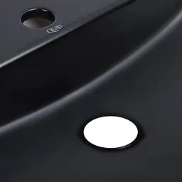 Умивальник Qtap Scorpio накладний овальний 505x385x120 мм Black matt + донний клапан PU03, Чорний матовий - мініатюра 5