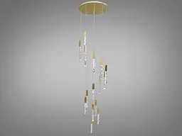 Люстра стельова LED Diasha 3001/16G, 35W, золото, 16 ламп, для кафе та офісу