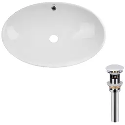 Комплект Qtap Dove: Раковина накладна овальна 635x420x150 мм White + Донний клапан PU02O (QT06113077WN47309)