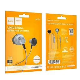 Дротові навушники Hoco M125 Smart metal універсальні earphones with microphone, 3.5mm, 1.2m, metal-grey - мініатюра 3