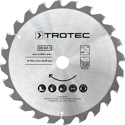 Набір дисків пиляльних Trotec для циркулярної пили 190 х 20 х 2.2 HW24 Wood 3 шт. - мініатюра 2