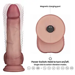 Вібратор Lovetoy Vibrating Sliding Skin Pro II Реалістичний, 20 см - мініатюра 10