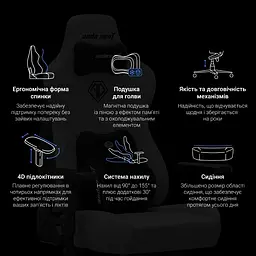 Крісло ігрове Anda Seat Kaiser 3E XL Dark Grey Fabric (AD23YC-XL-09-GB-CF-G01) - мініатюра 12