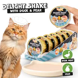 Кремовий вологий корм для кішок UNIQ PETS CAT WET FOOD DELIGHT SHAKE з качкою та грушею, 60 г - мініатюра 2