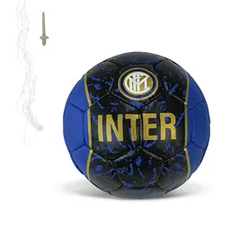 Футбольний м'яч Inter №5, чорно-синій із золотистими елементами, поліуретан (PU) (FP084)