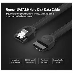 Кабель для передачі даних SATA 3 Data Cable 0.5m US217 Black Ugreen (30796) - мініатюра 3