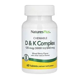 Комплекс вітамінів високої сили D3 та K2 Nature's Plus (VIT D & K Complex 5000 IU / 240 mcg) - 60 таблеток