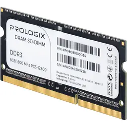 Модуль пам'яті ProLogix DDR3 8GB SO-DIMM 1600MHz (PRO8GB1600D3S) - мініатюра 3