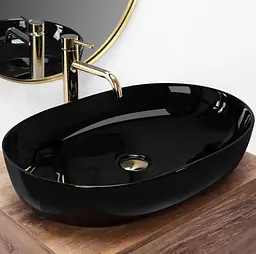 Умивальник Rea Cleo накладний black REA-U6757, Чорний - мініатюра 2