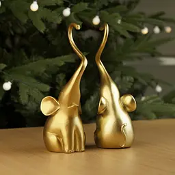 Декоративна статуетка MBM My Home Пара слоників золота (DH-ST-25 GOLD) - мініатюра 7