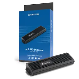Корпус для M.2 NVME/SATA SSD CHIEFTEC CEB-M2C-TLE, aluminium,USB 3.2 Gen2 Type-C, Black, RETAIL - мініатюра 5