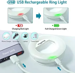 Компактна LED лампа-кільце RealPlus з кріпленням для телефону та ноутбука - мініатюра 2