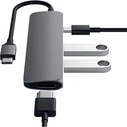 Адаптер Satechi Aluminum Type-C Slim Multi-Port Adapter 4K Space Gray (ST-CMAM) - мініатюра 3