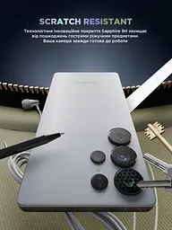 Захисне скло для камери Samsung Galaxy S25 Ultra 5G, Supreme BI, чорний колір, з рамкою, глянцеве скло для захисту лінз, протиударне, прозоре, з клейовим шаром по контуру, не впливає на якість фото, ArmorStandart (ARM83223) - мініатюра 5