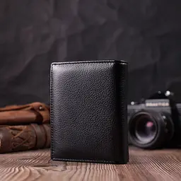 Гаманець вертикального формату з натуральної шкіри ST Leather 22474 чорний - мініатюра 10
