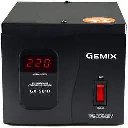 Стабілізатор напруги Gemix GX-501D 500 ВА/350 Вт цифрові індикатори пластиковий корпус