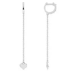 Сережки з білого золота Ніжні серця (з40068)