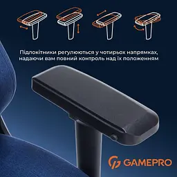 Ігрове крісло GamePro FGC750DB Fabric Dark Blue (FGC750DB) - мініатюра 8