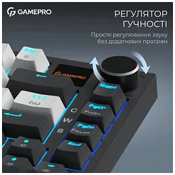 Клавіатура GamePro Asgard Valhalla Pro MK160B-D-Pro Rainy Switch Wireless/Bluetooth/USB UA Black (MK160B-D-Pro) - мініатюра 4