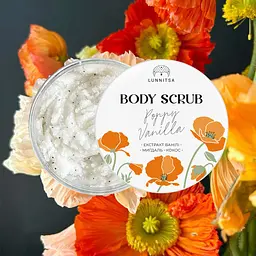 Скраб для тіла сольовий Poppy & Vanilla з екстрактом ванілі та олією мигдалю Lunnitsa 300 г - мініатюра 2