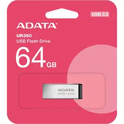 USB флеш накопичувач ADATA 64GB UR350 Silver-Black USB 3.2 (UR350-64G-RSR/BK) - мініатюра 5