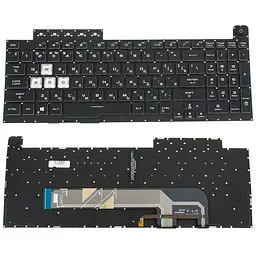 Клавіатура для ноутбука ASUS (FA506, FX506 series) rus, black, без фрейма, підсвічування клавіш(RGB)
